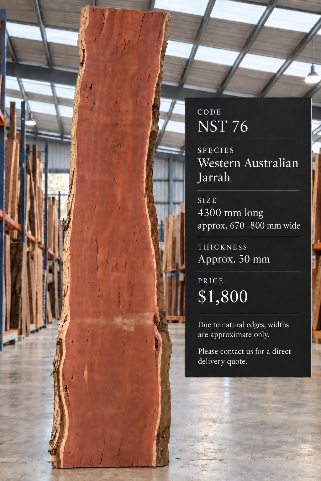 Western Australian Jarrah Timber Slab