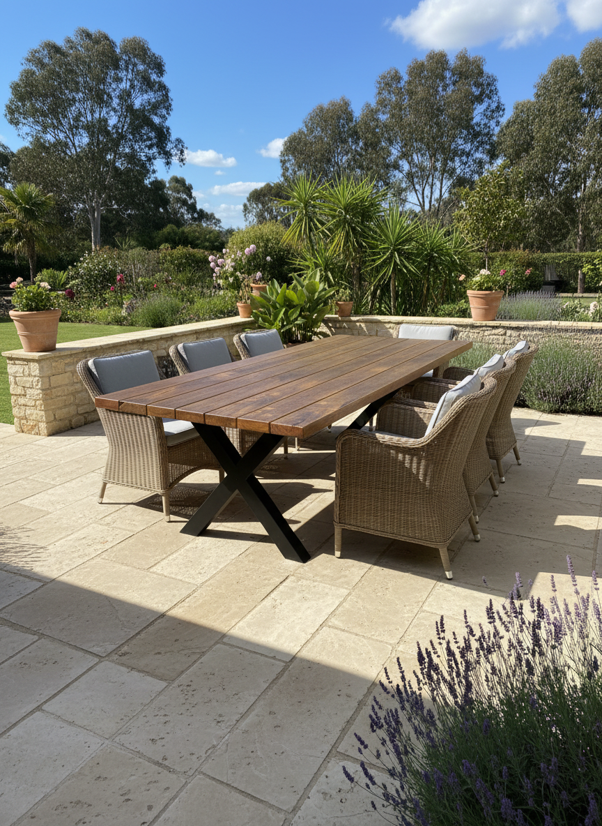 Textured Outdoor Table - Spotted Gum