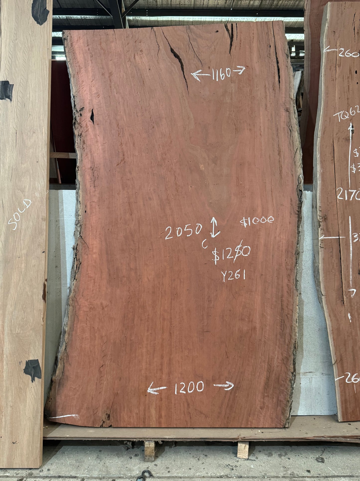 Red Gum Timber Slab One Piece