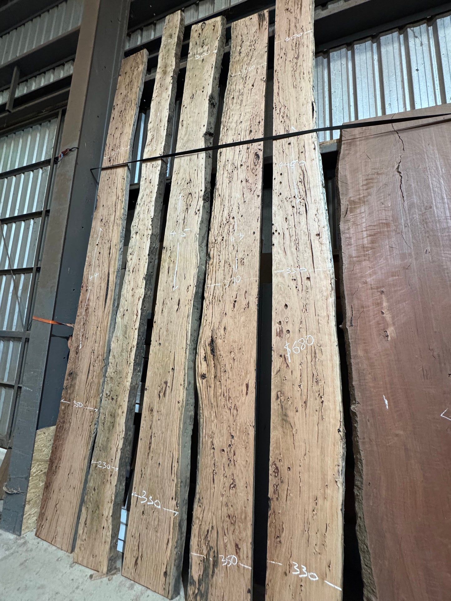 Messmate Birdseye Natural Edge Shelving