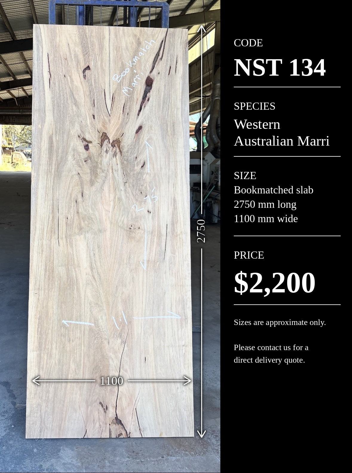 Western Australian Marri Book Match Slab