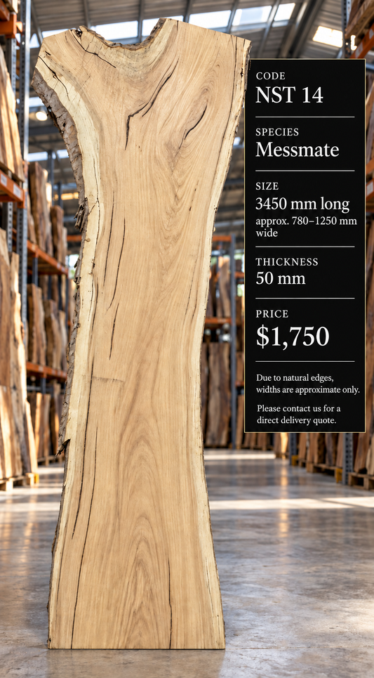 Messmate Timber Slab.