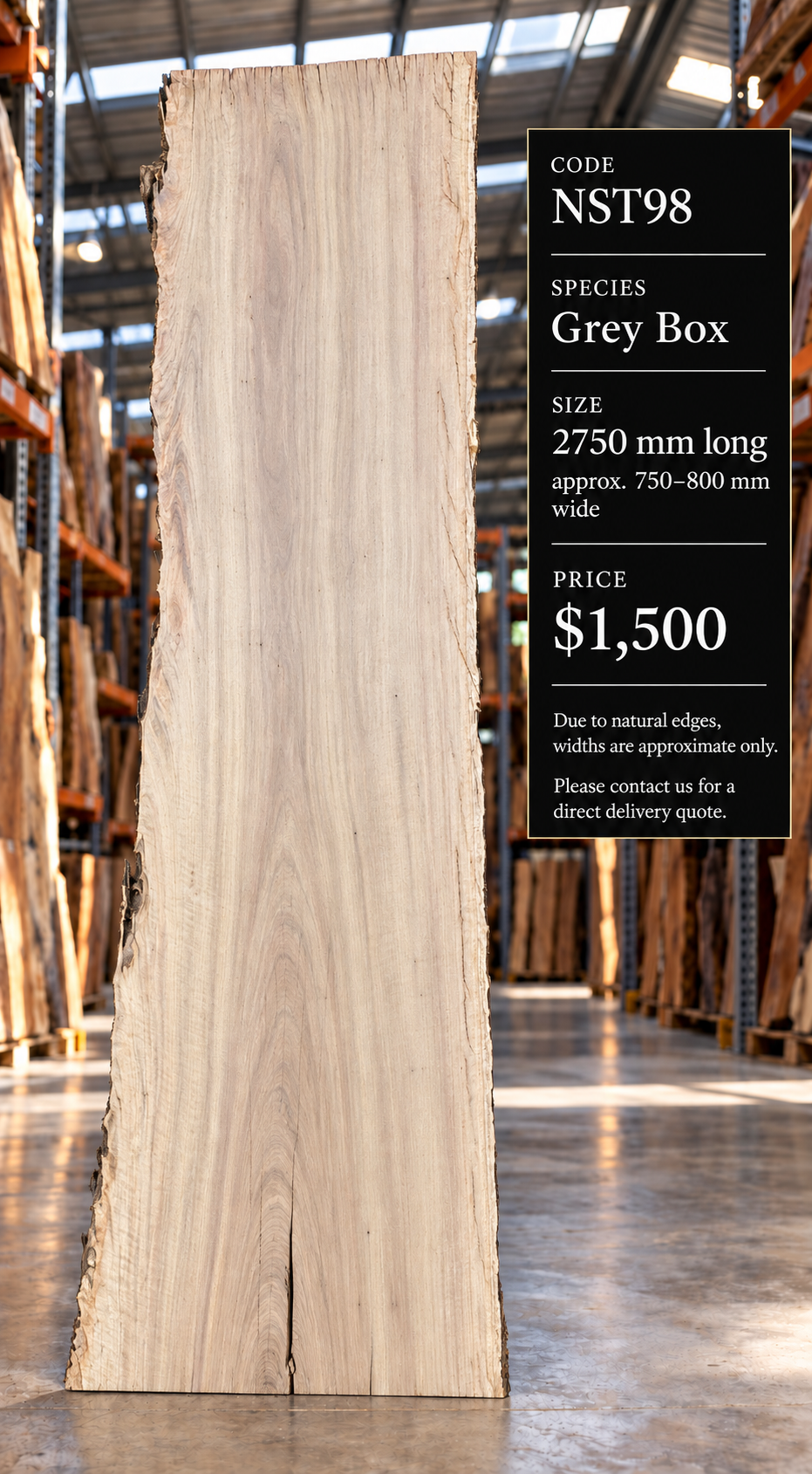 Grey Box Timber Slab