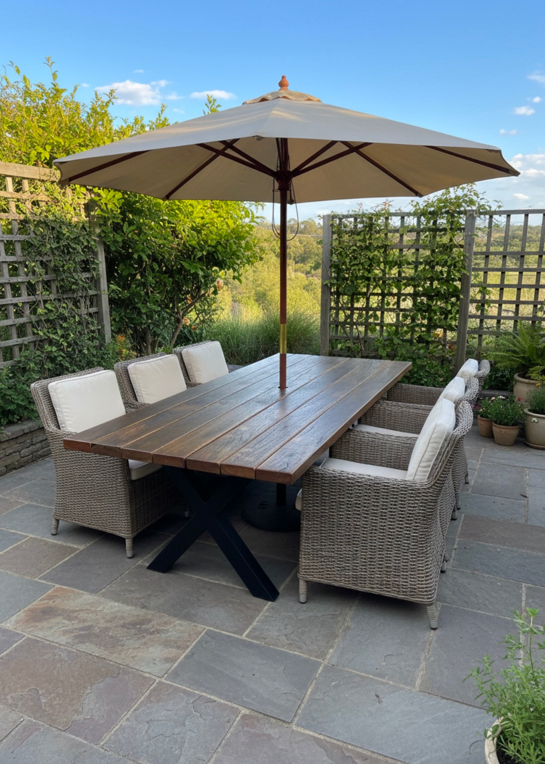 Textured Outdoor Table - Spotted Gum